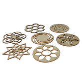 Wooden Bases (Set of 7 Shapes) For Sewing Macrame Crochet DIY Crafts Painting Arts Decoration